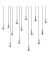 ANDRÓMEDA * Colgante Cuadrado 14xLED 5W 3000K W/T Cristal